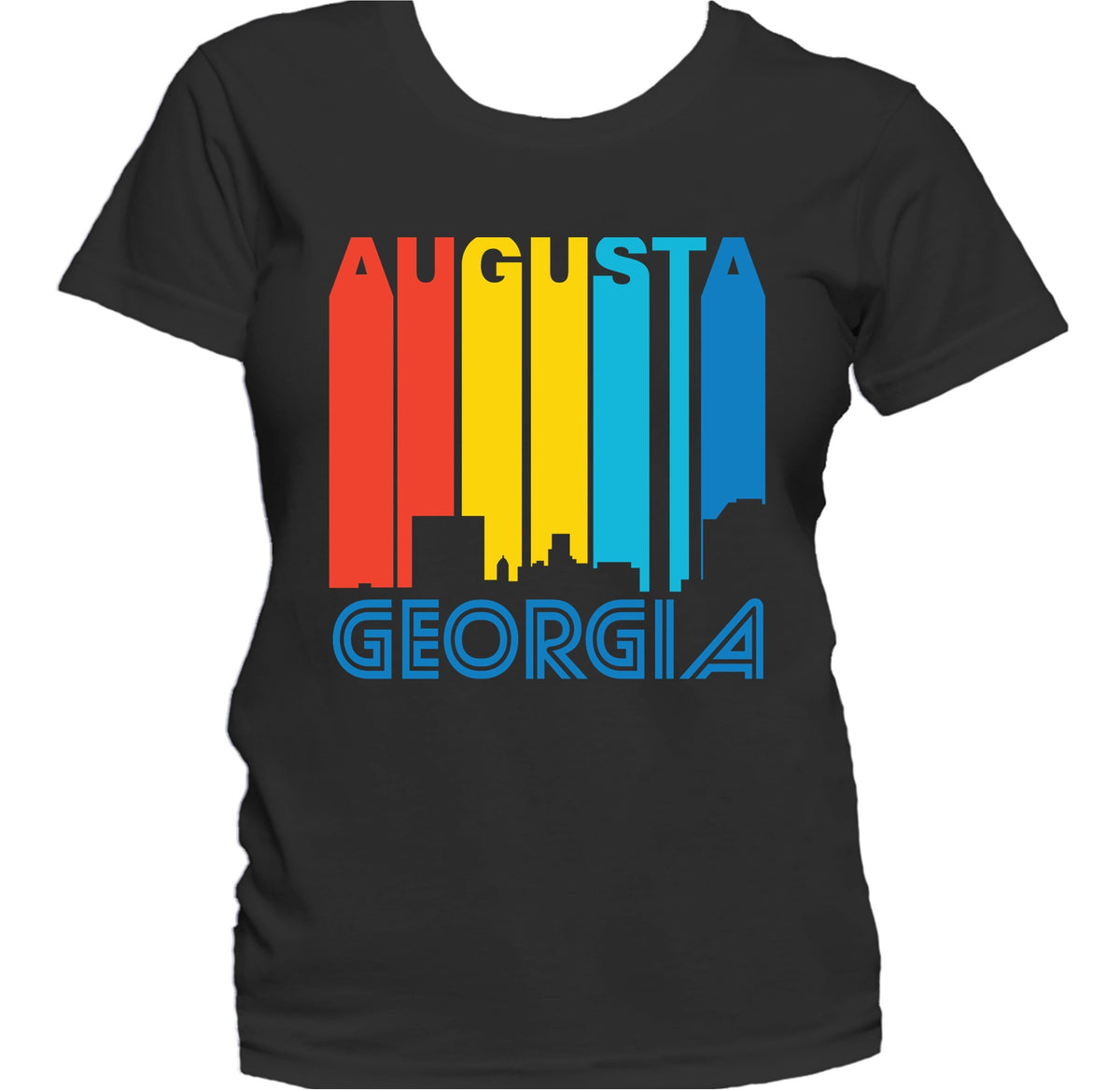 Retro 1970's Style Augusta Georgia Skyline Women's T-Shirt