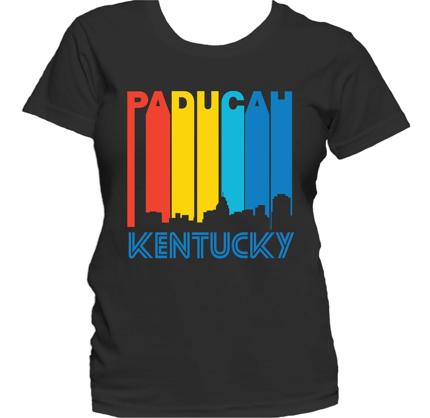 Retro 1970's Style Paducah Kentucky Skyline Women's T-Shirt