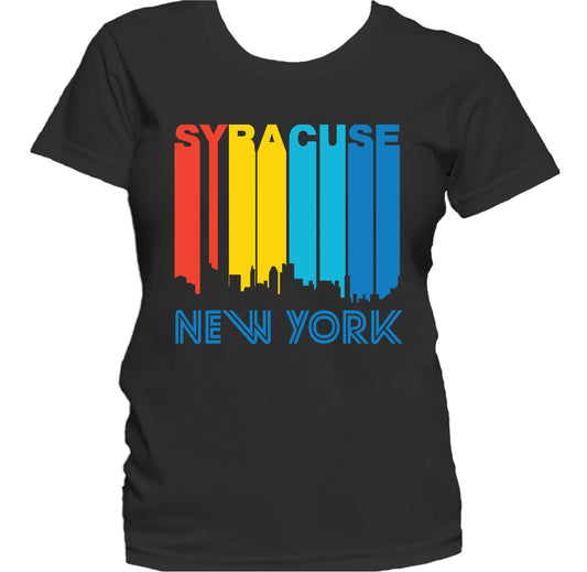 Retro 1970's Style Syracuse New York Skyline Women's T-Shirt
