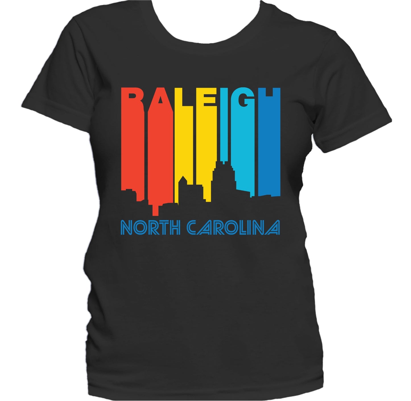Retro 1970's Style Raleigh North Carolina Skyline Women's T-Shirt