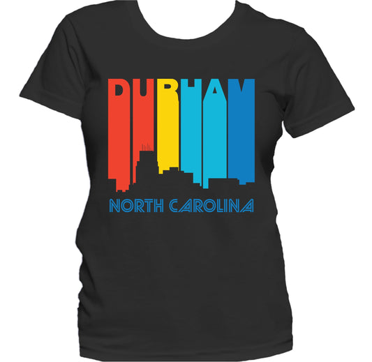 Retro 1970's Style Durham North Carolina Skyline Women's T-Shirt