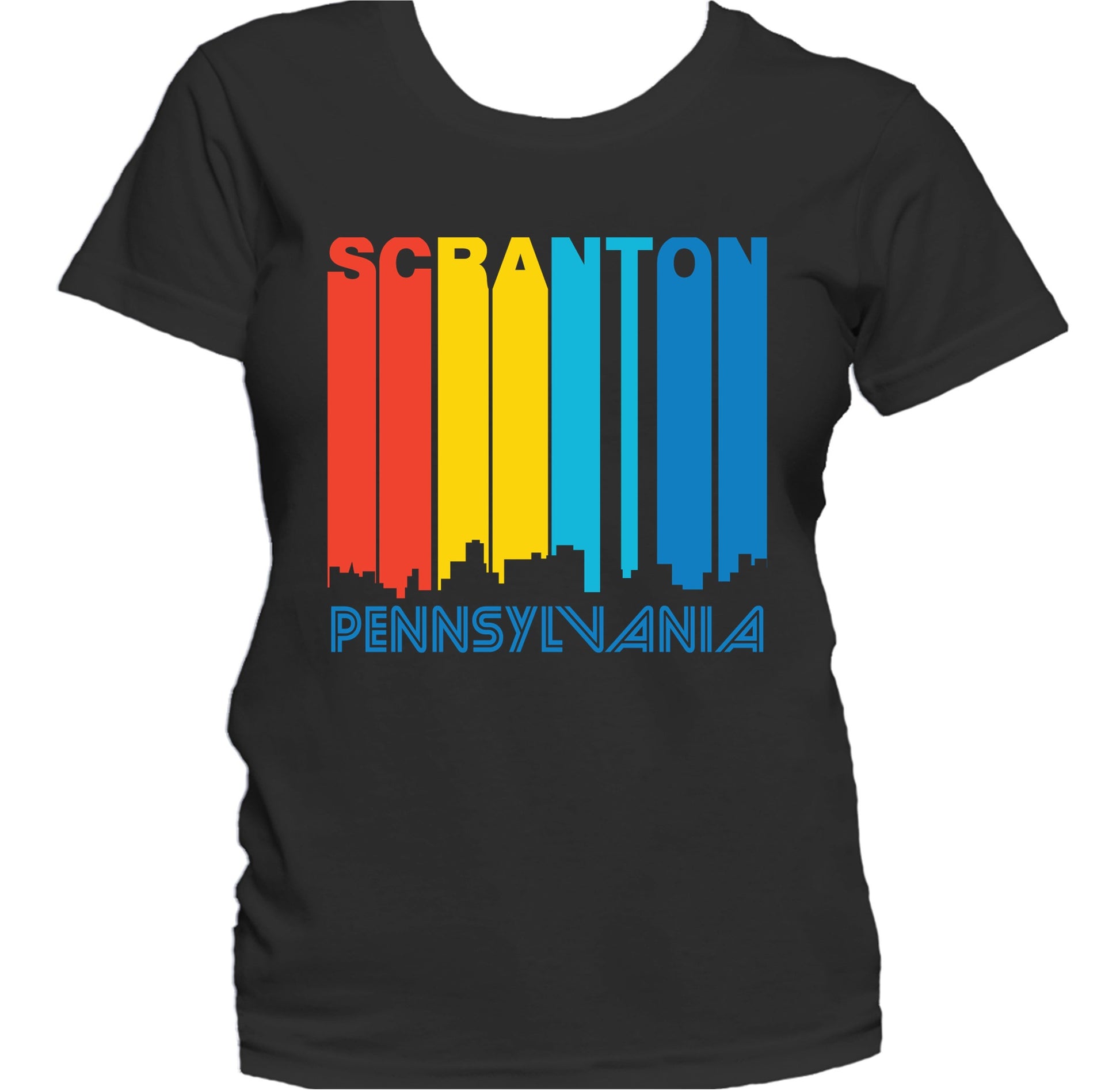 Retro 1970's Style Scranton Pennsylvania Skyline Women's T-Shirt