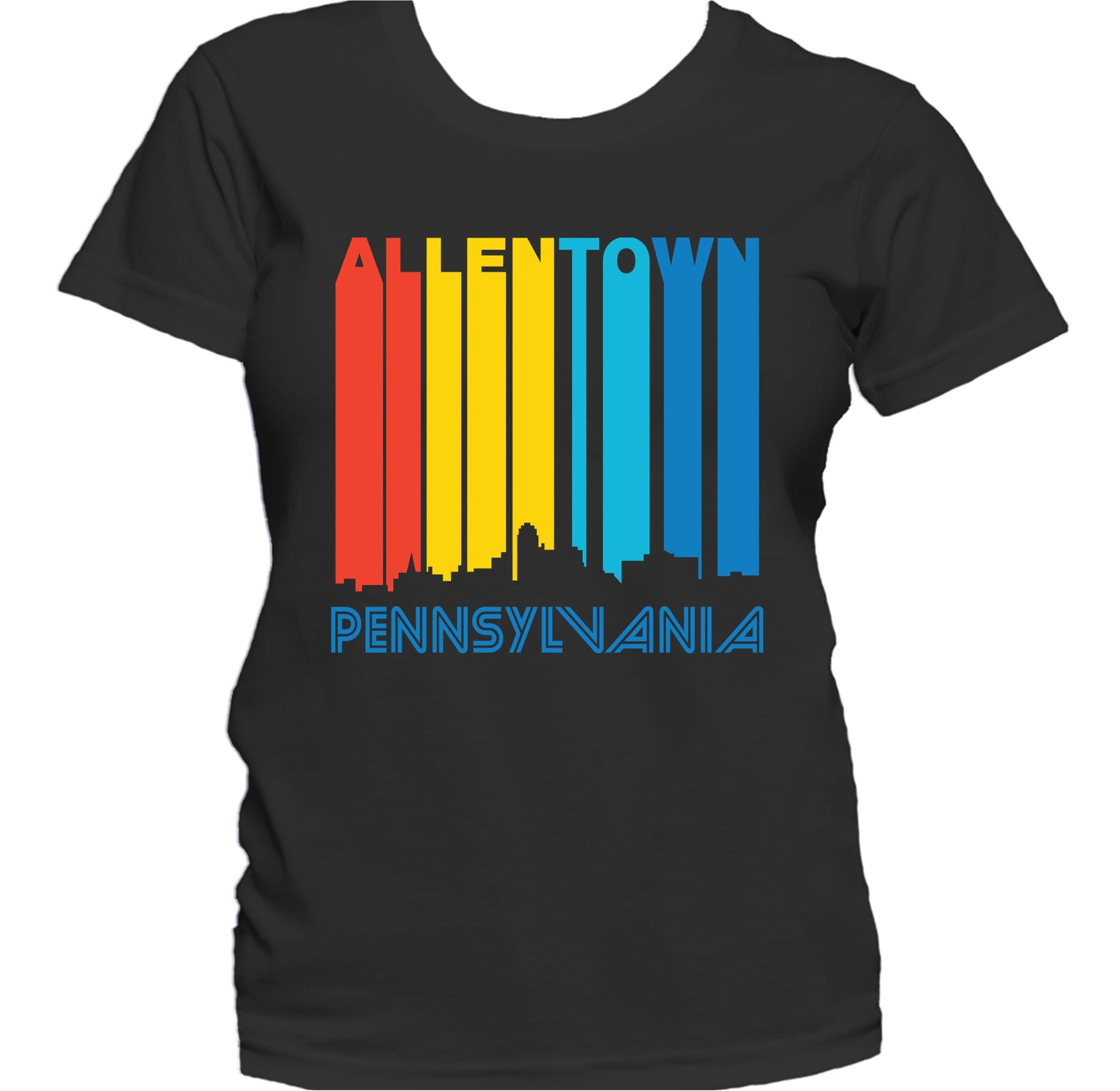 Retro 1970's Style Allentown Pennsylvania Skyline Women's T-Shirt