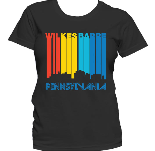 Retro 1970's Style Wilkes-Barre Pennsylvania Skyline Women's T-Shirt
