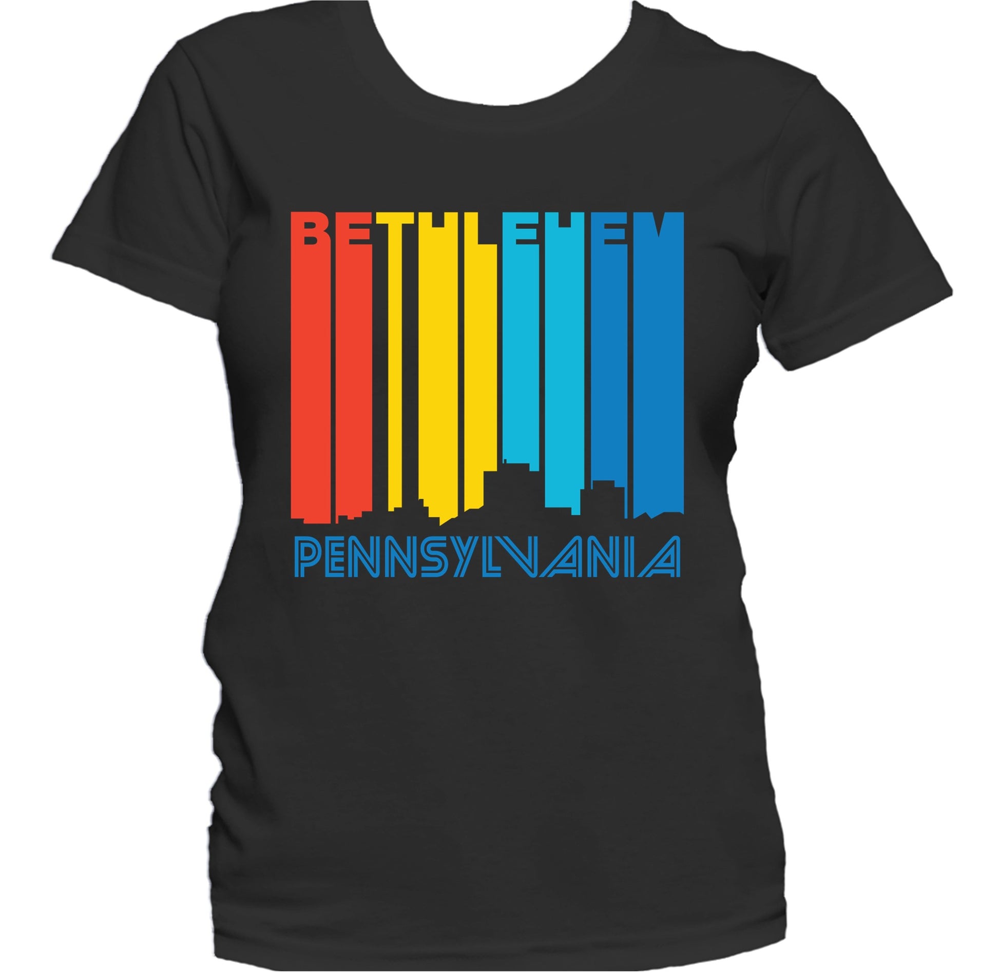 Retro 1970's Style Bethlehem Pennsylvania Skyline Women's T-Shirt