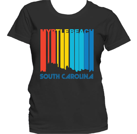 Retro 1970's Style Myrtle Beach South Carolina Skyline Women's T-Shirt