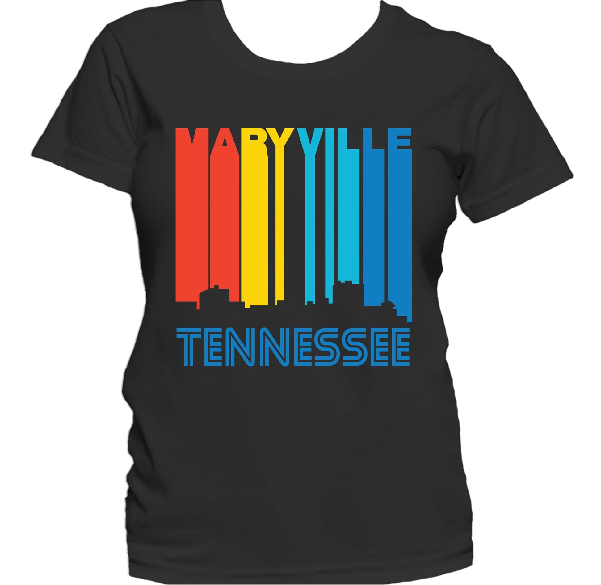 Retro 1970's Style Maryville Tennessee Skyline Women's T-Shirt