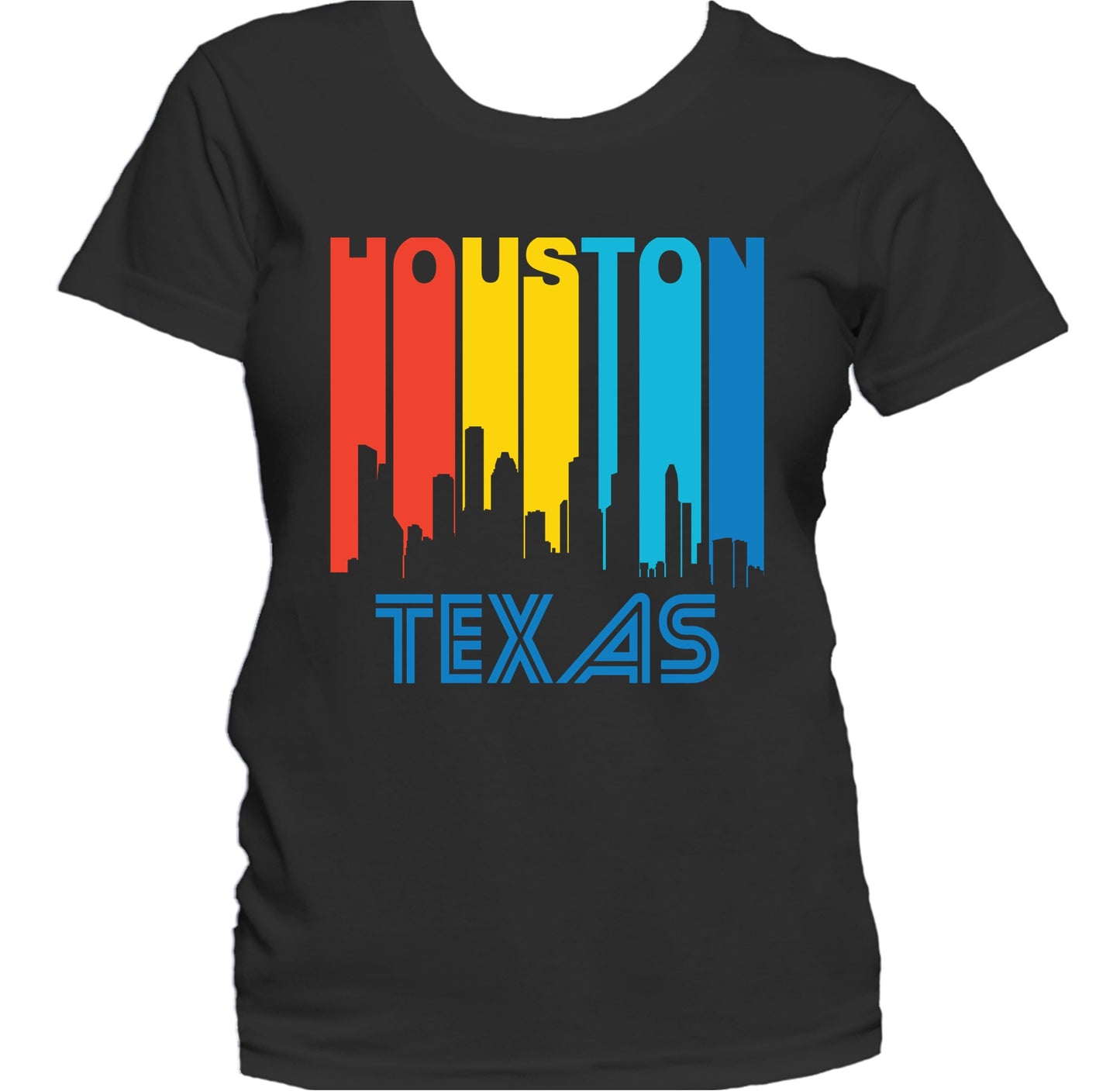 Retro 1970's Style Houston Texas Skyline Women's T-Shirt