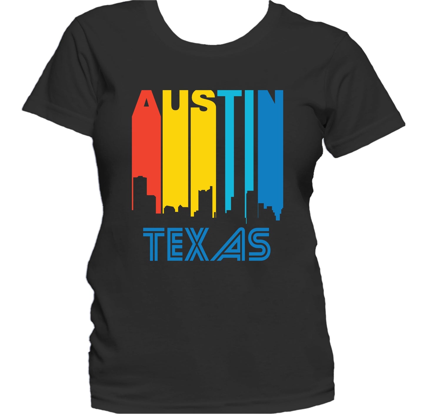 Retro 1970's Style Austin Texas Skyline Women's T-Shirt