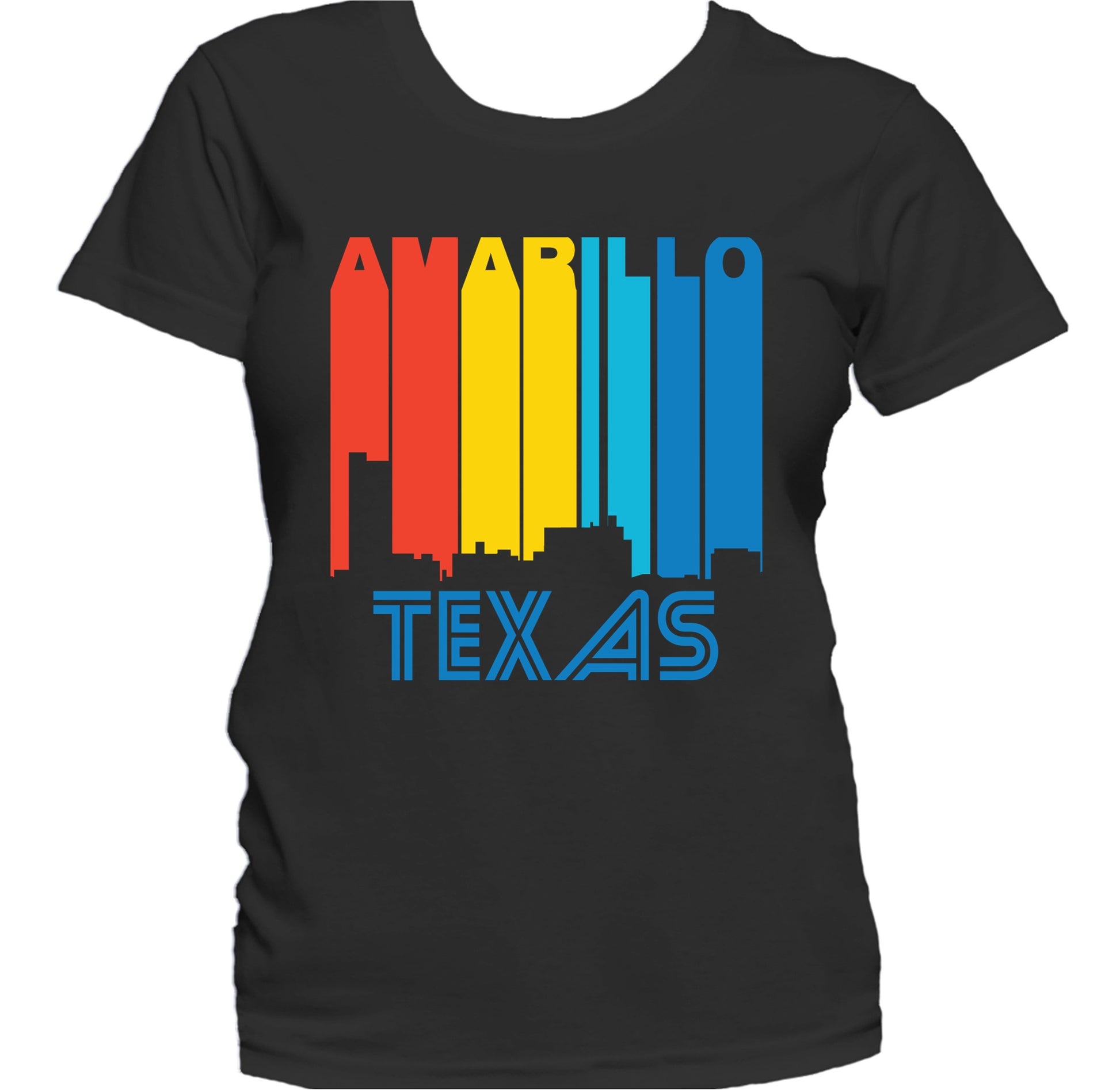 Retro 1970's Style Amarillo Texas Skyline Women's T-Shirt