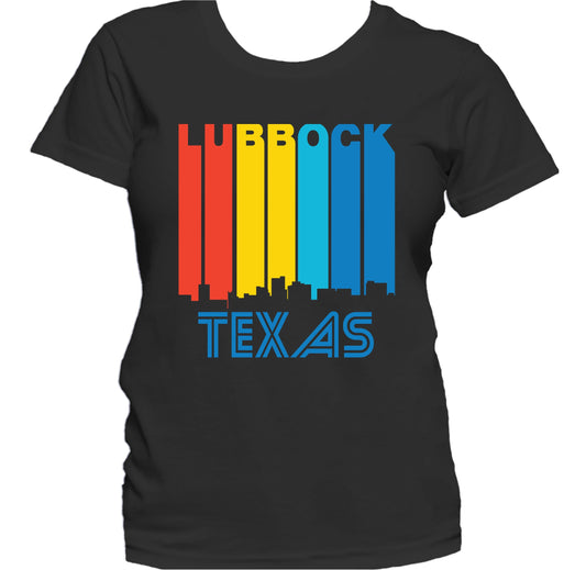 Retro 1970's Style Lubbock Texas Skyline Women's T-Shirt