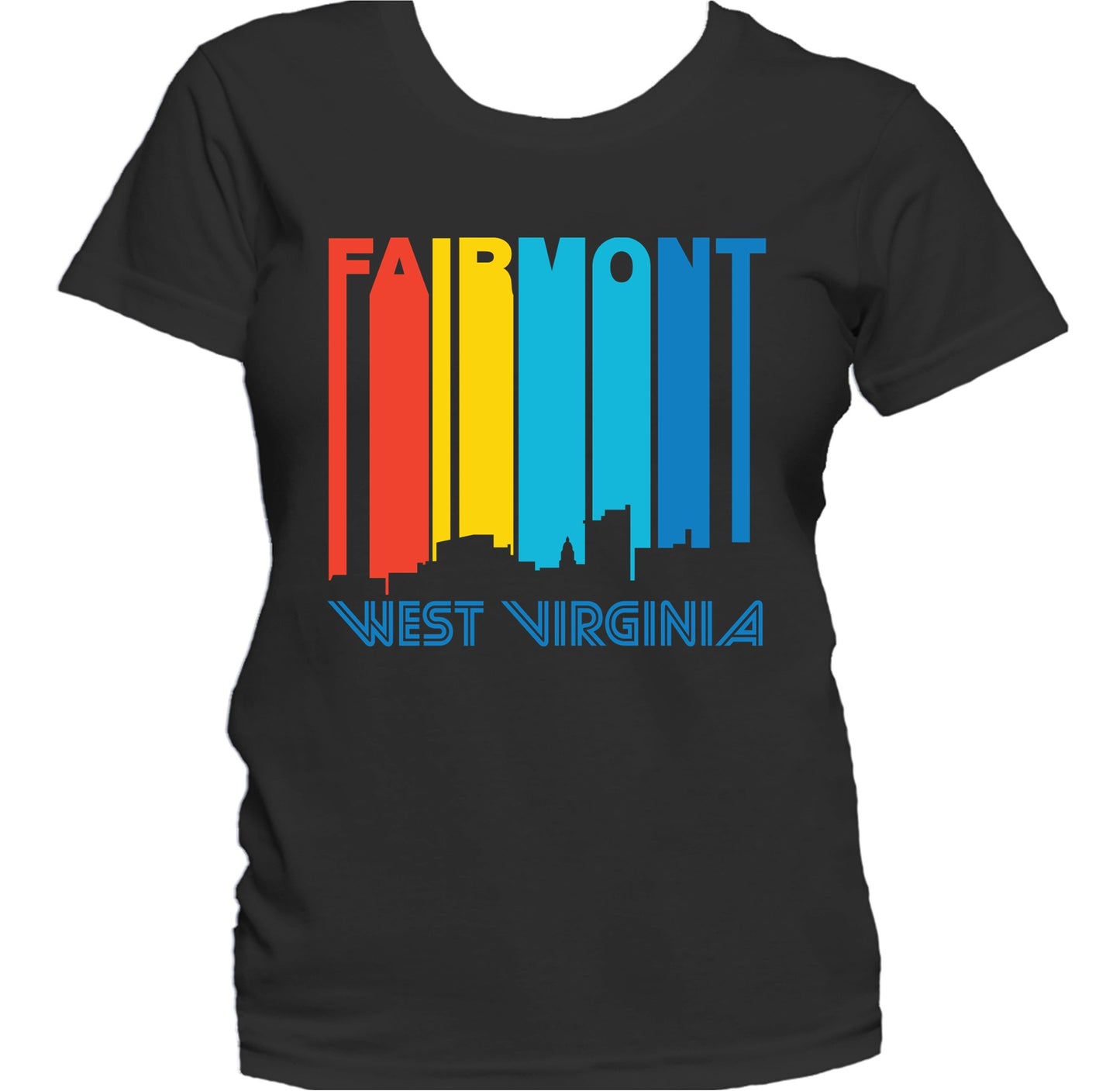Retro 1970's Style Fairmont West Virginia Skyline Women's T-Shirt