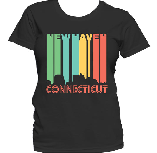 Retro 1970's Style New Haven Connecticut Skyline Women's T-Shirt