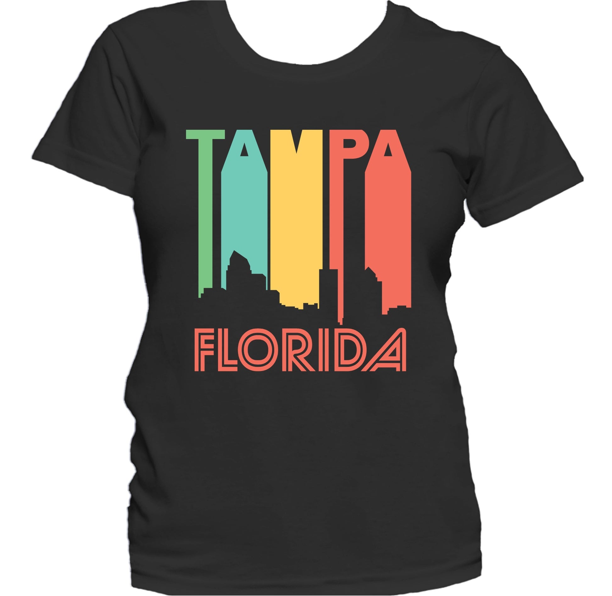 Retro 1970's Style Tampa Florida Skyline Women's T-Shirt