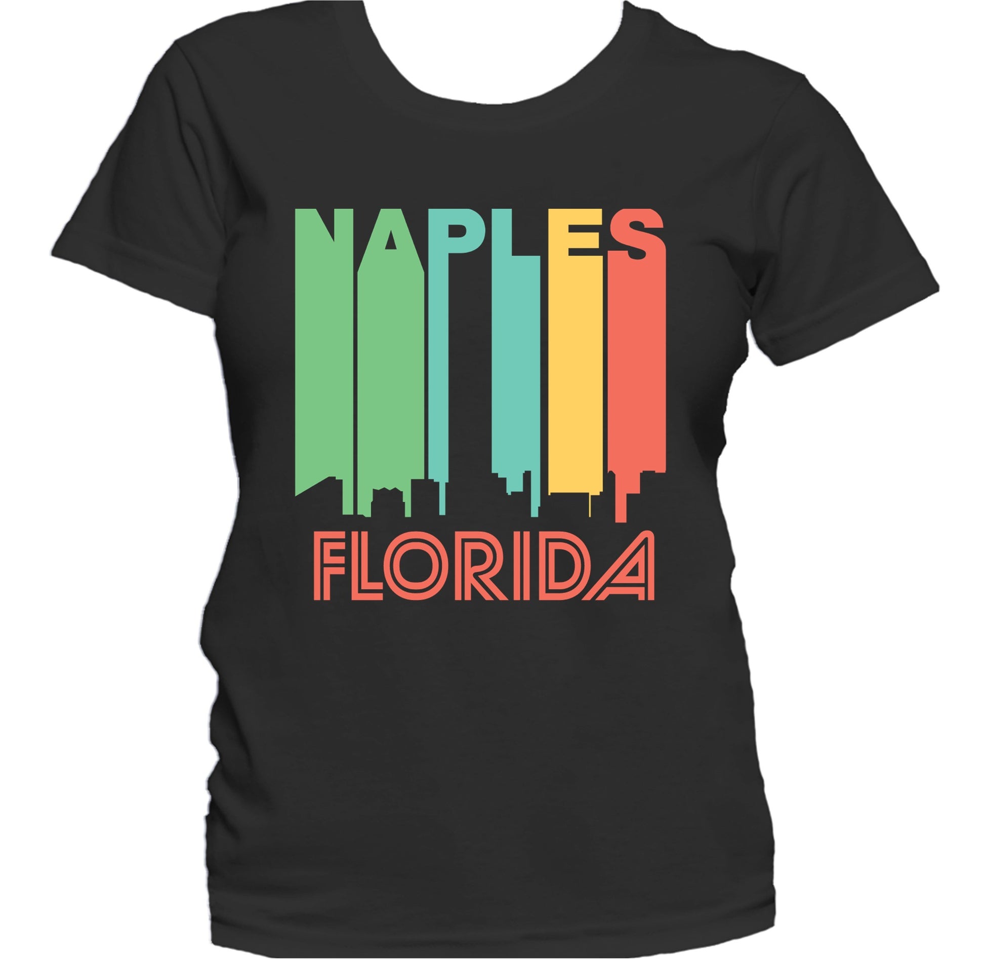 Retro 1970's Style Naples Florida Skyline Women's T-Shirt