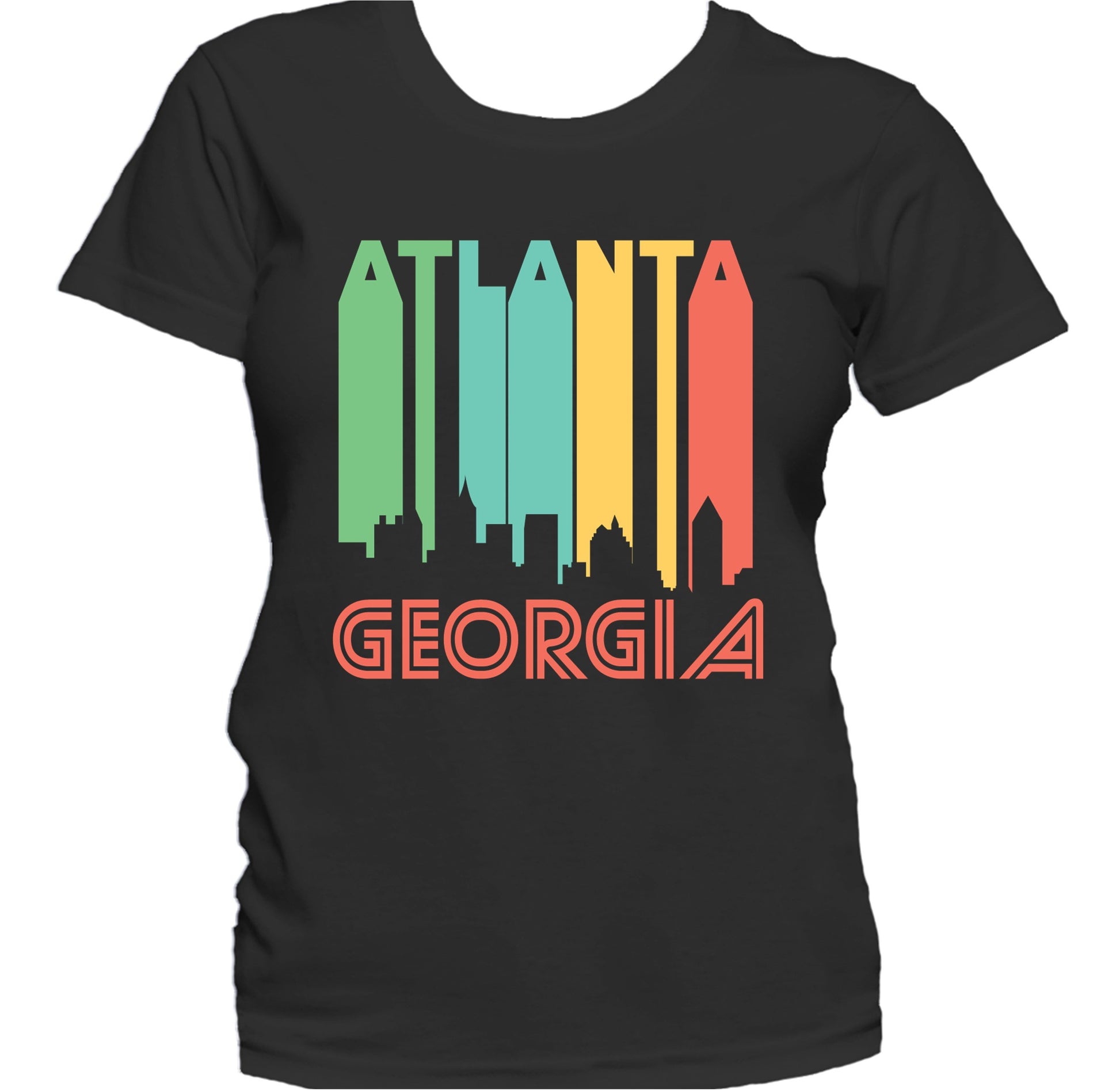 Retro 1970's Style Atlanta Georgia Skyline Women's T-Shirt