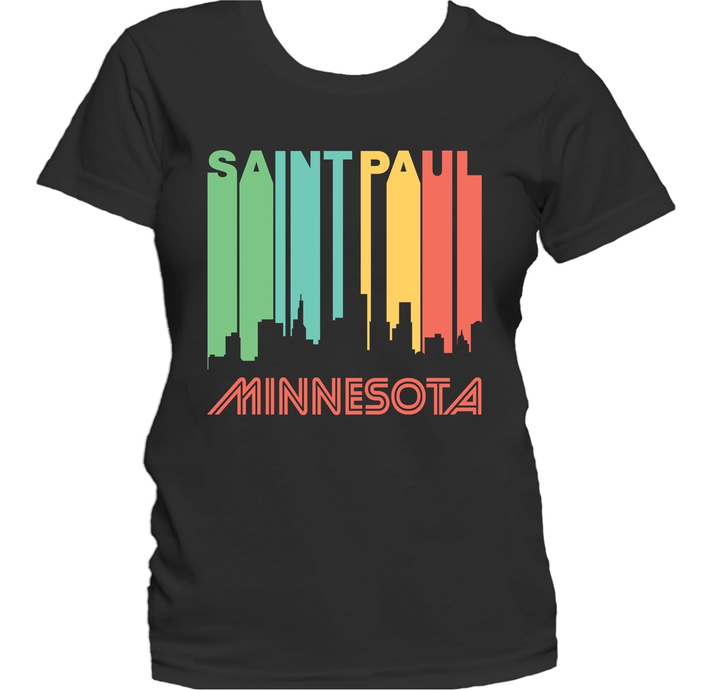 Retro 1970's Style Saint Paul Minnesota Skyline Women's T-Shirt
