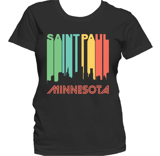 Retro 1970's Style Saint Paul Minnesota Skyline Women's T-Shirt