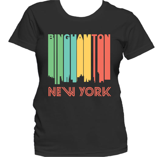 Retro 1970's Style Binghamton New York Skyline Women's T-Shirt