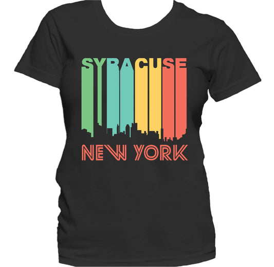 Retro 1970's Style Syracuse New York Skyline Women's T-Shirt