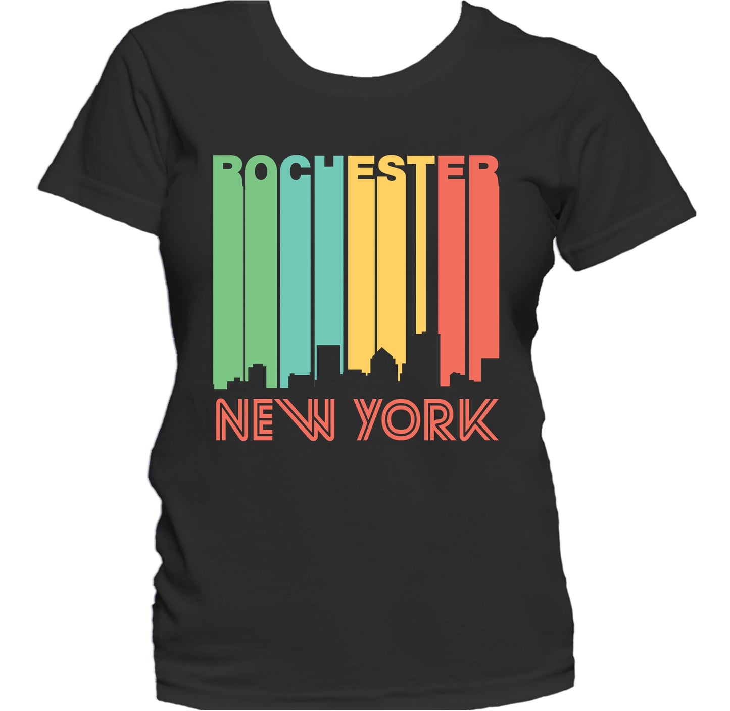 Retro 1970's Style Rochester New York Skyline Women's T-Shirt