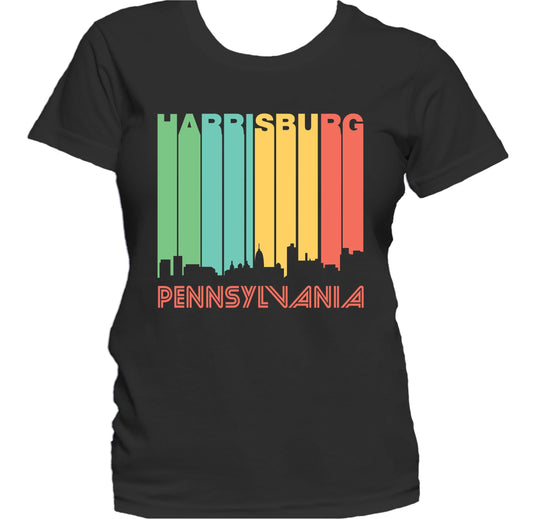 Retro 1970's Style Harrisburg Pennsylvania Skyline Women's T-Shirt
