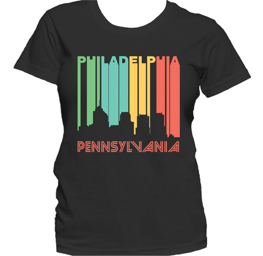 Retro 1970's Style Philadelphia Pennsylvania Skyline Women's T-Shirt