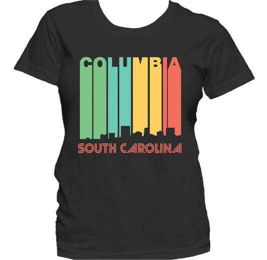 Retro 1970's Style Columbia South Carolina Skyline Women's T-Shirt
