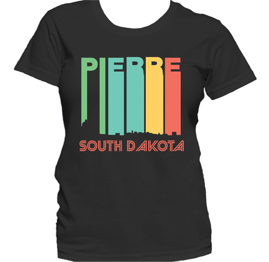 Retro 1970's Style Pierre South Dakota Skyline Women's T-Shirt