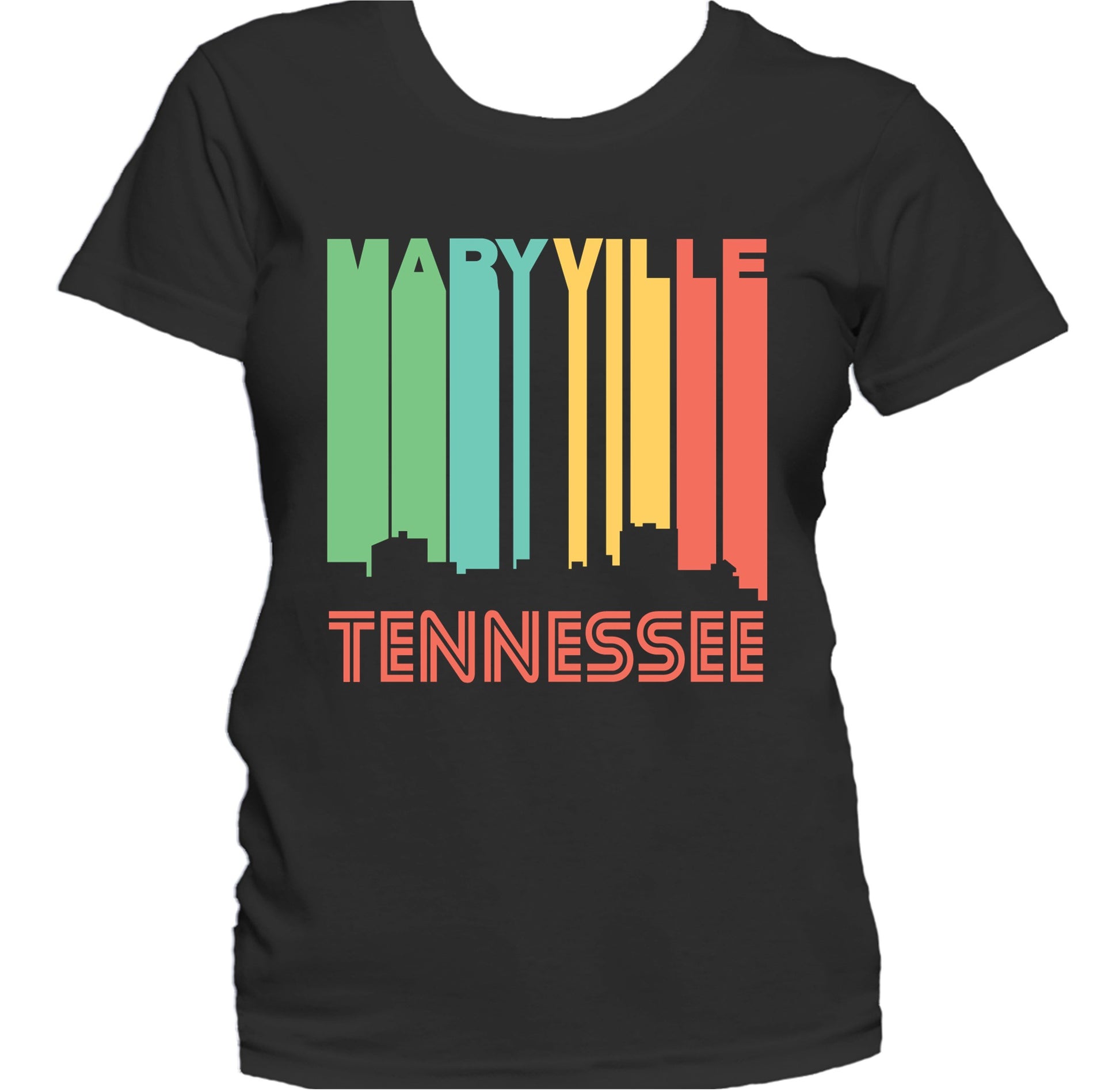 Retro 1970's Style Maryville Tennessee Skyline Women's T-Shirt