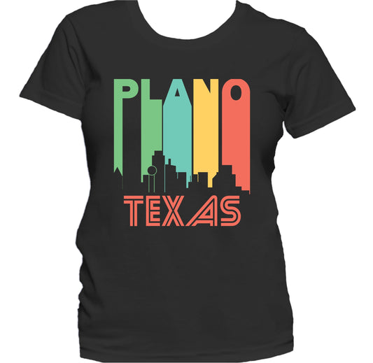Retro 1970's Style Plano Texas Skyline Women's T-Shirt