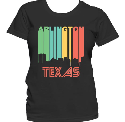 Retro 1970's Style Arlington Texas Skyline Women's T-Shirt