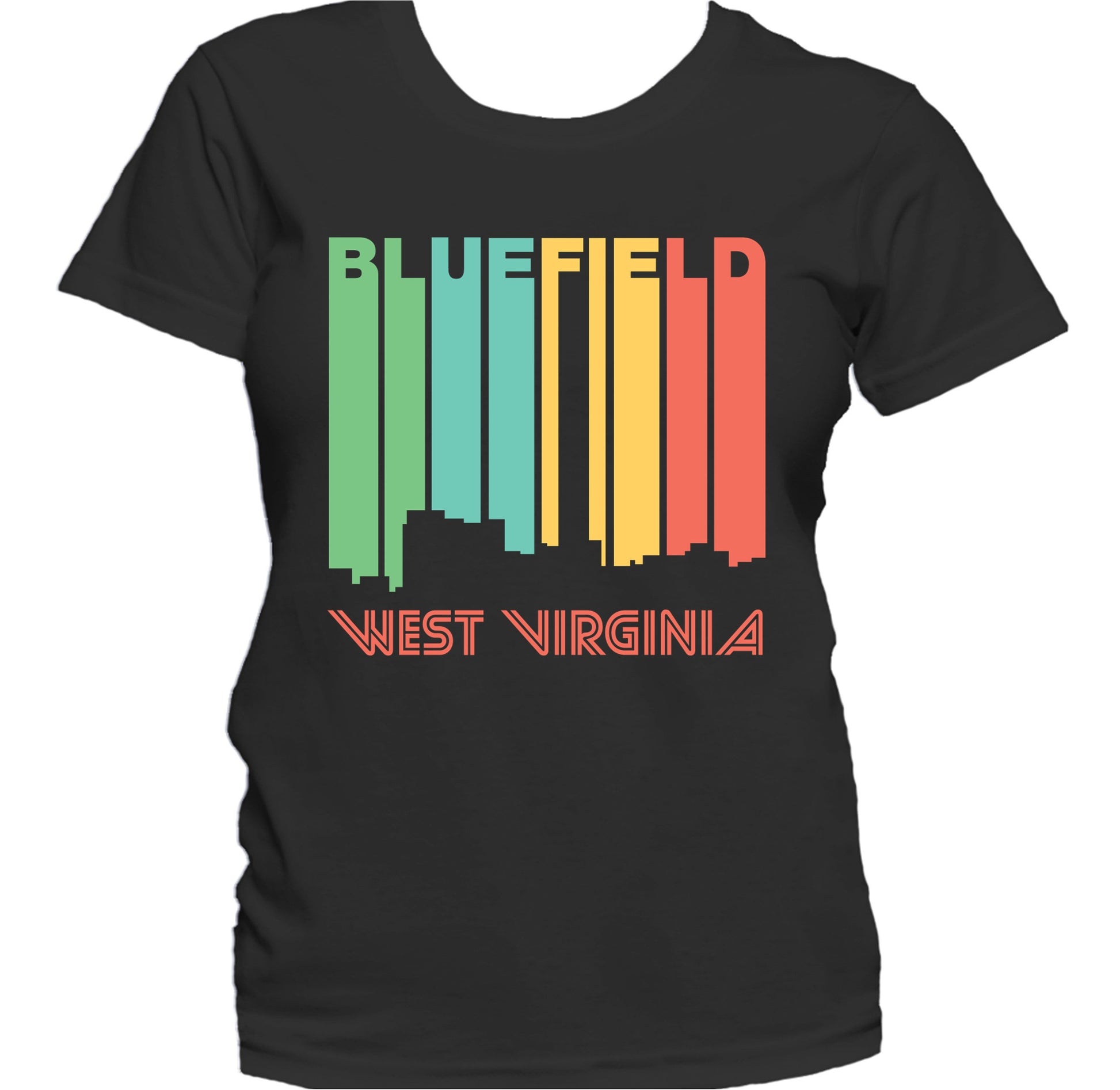 Retro 1970's Style Bluefield West Virginia Skyline Women's T-Shirt
