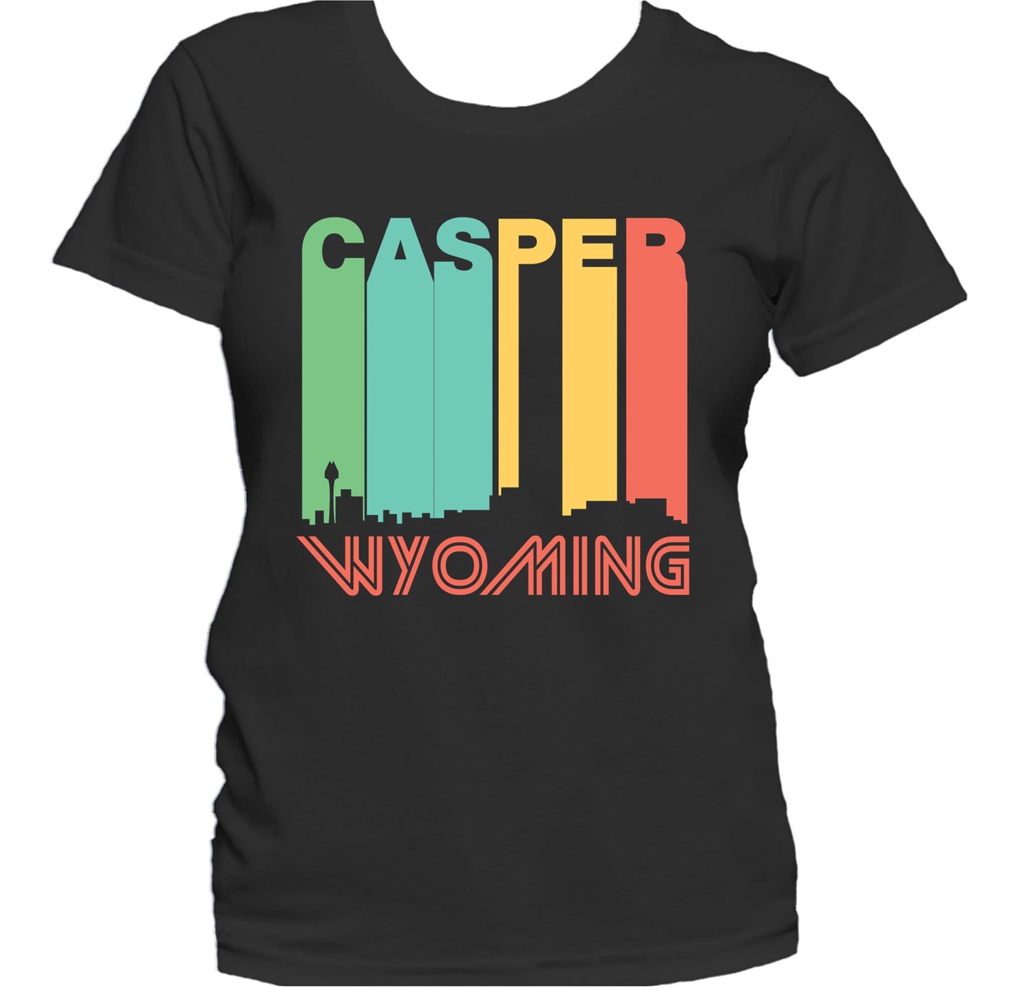 Retro 1970's Style Casper Wyoming Skyline Women's T-Shirt