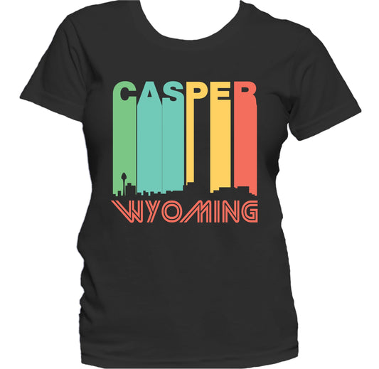 Retro 1970's Style Casper Wyoming Skyline Women's T-Shirt