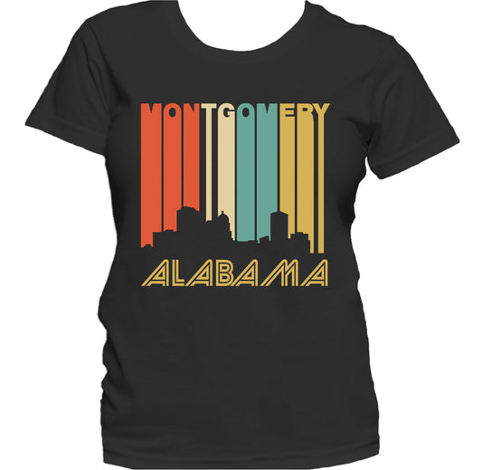 Retro 1970's Style Montgomery Alabama Skyline Women's T-Shirt