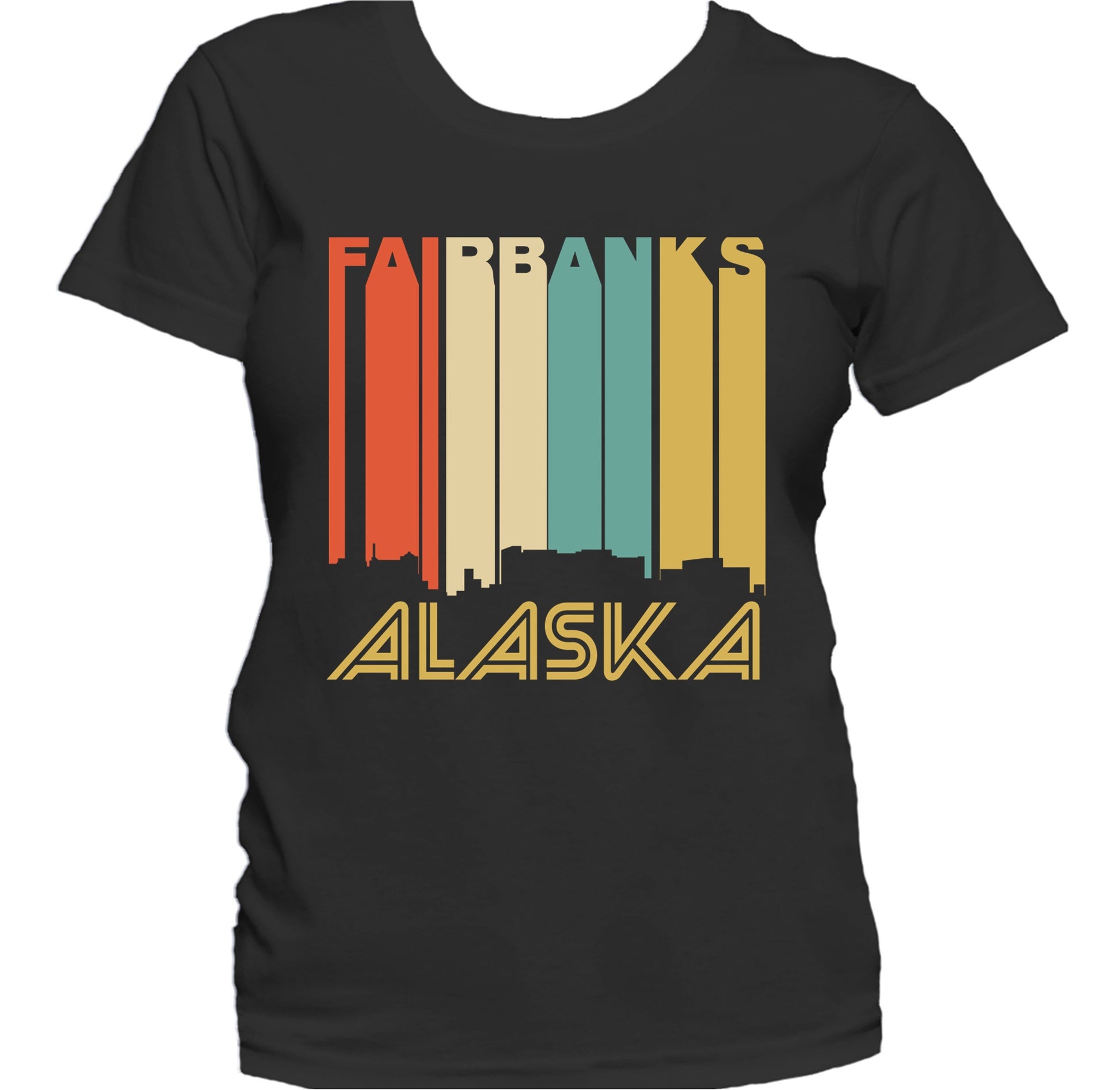 Retro 1970's Style Fairbanks Alaska Skyline Women's T-Shirt