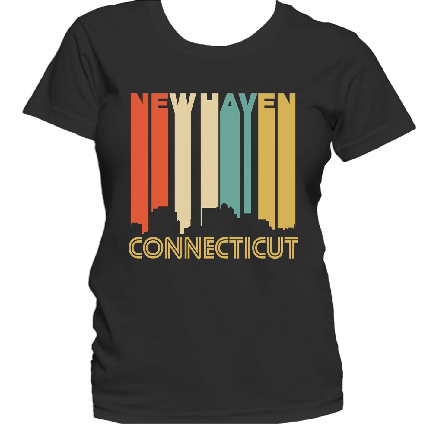 Retro 1970's Style New Haven Connecticut Skyline Women's T-Shirt