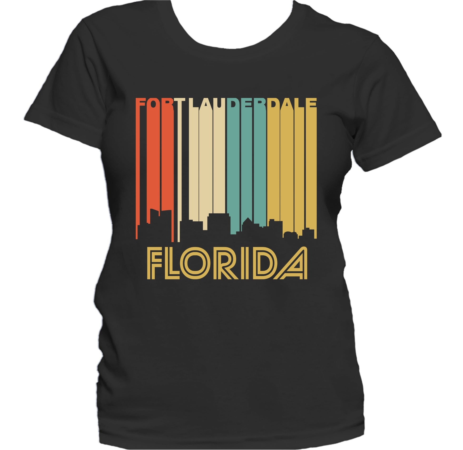 Retro 1970's Style Fort Lauderdale Florida Skyline Women's T-Shirt