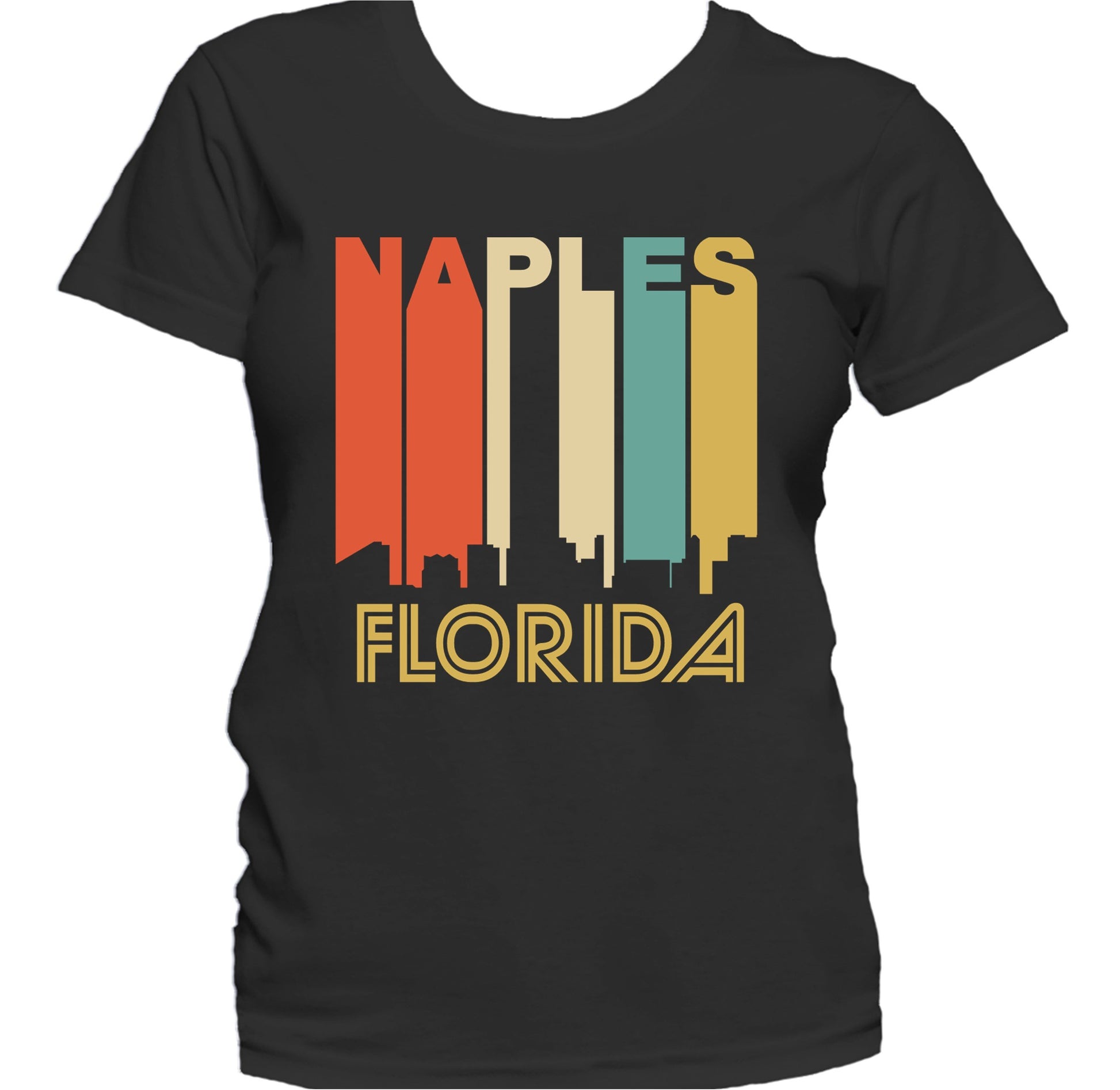 Retro 1970's Style Naples Florida Skyline Women's T-Shirt