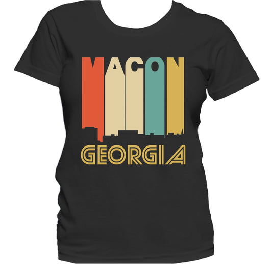 Retro 1970's Style Macon Georgia Skyline Women's T-Shirt