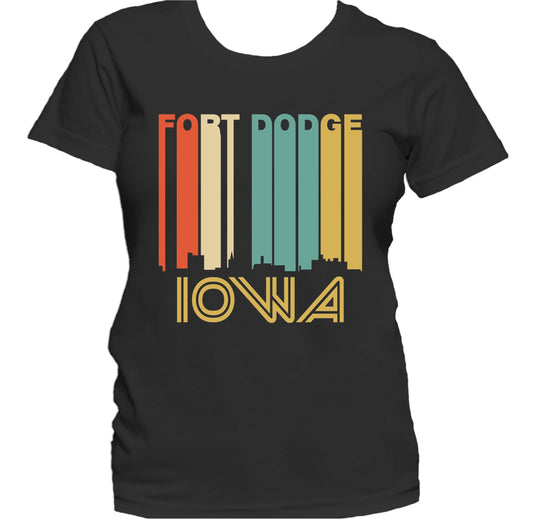 Retro 1970's Style Fort Dodge Iowa Skyline Women's T-Shirt