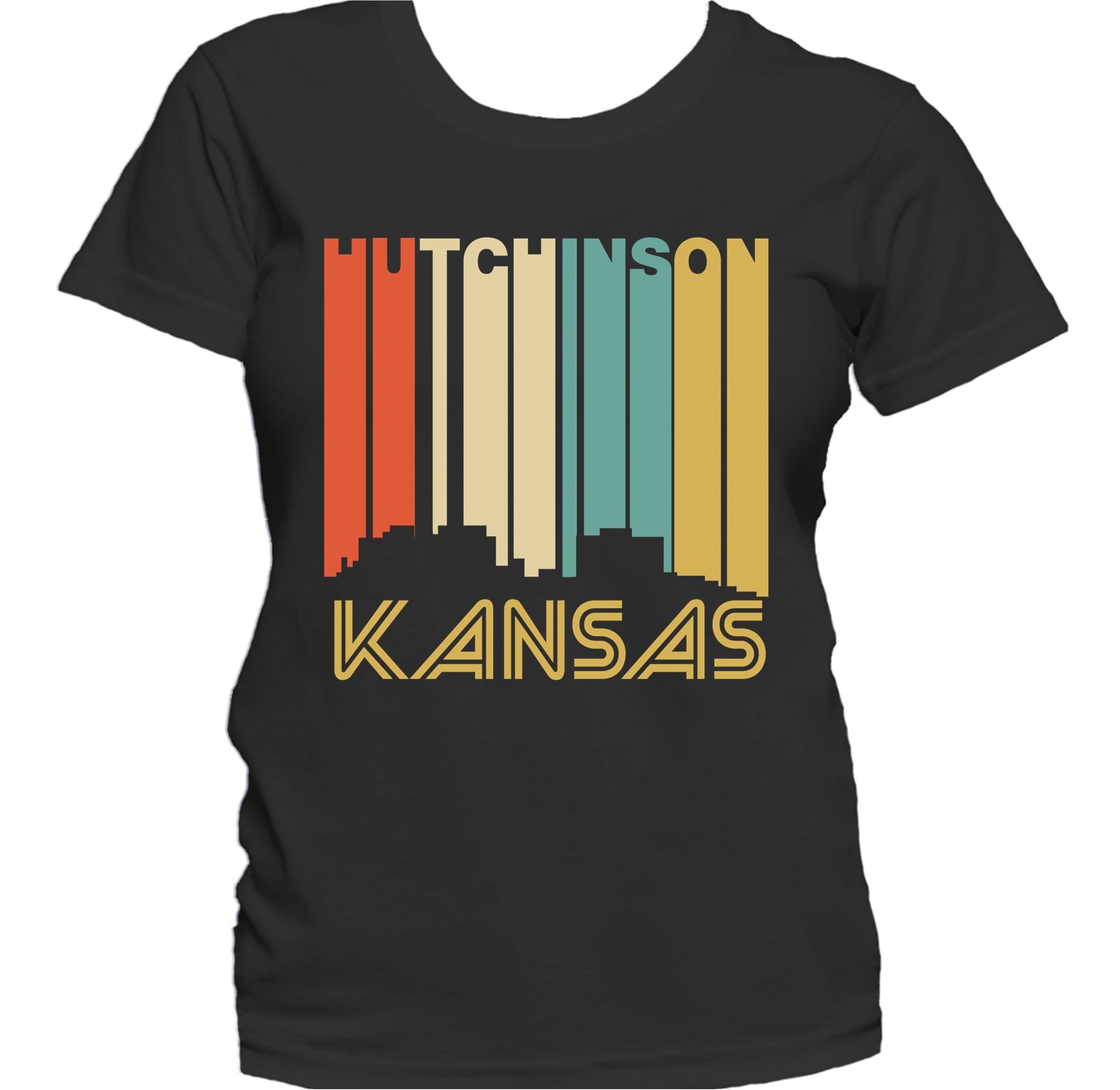 Retro 1970's Style Hutchinson Kansas Skyline Women's T-Shirt