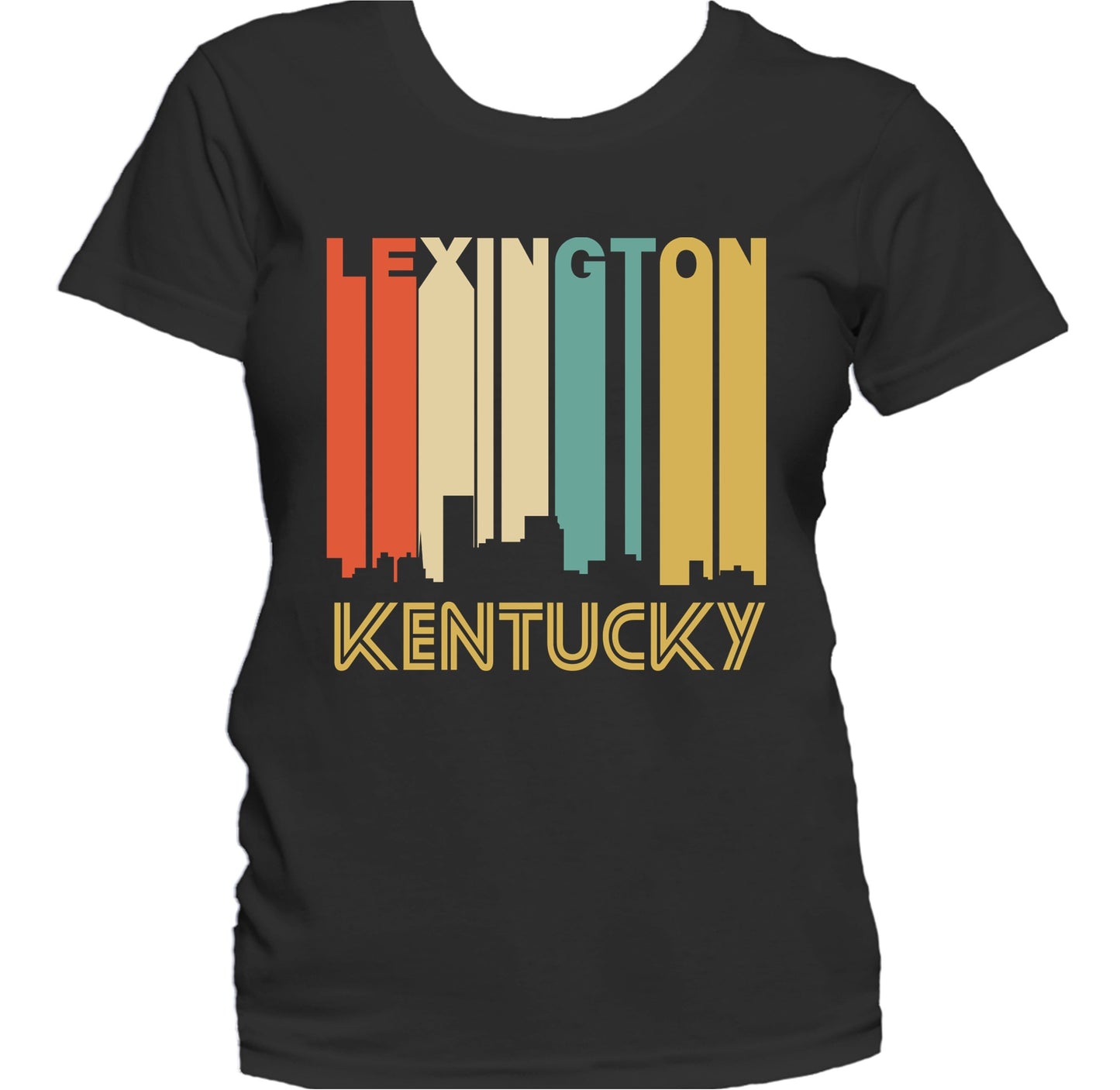 Retro 1970's Style Lexington Kentucky Skyline Women's T-Shirt