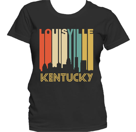Retro 1970's Style Louisville Kentucky Skyline Women's T-Shirt