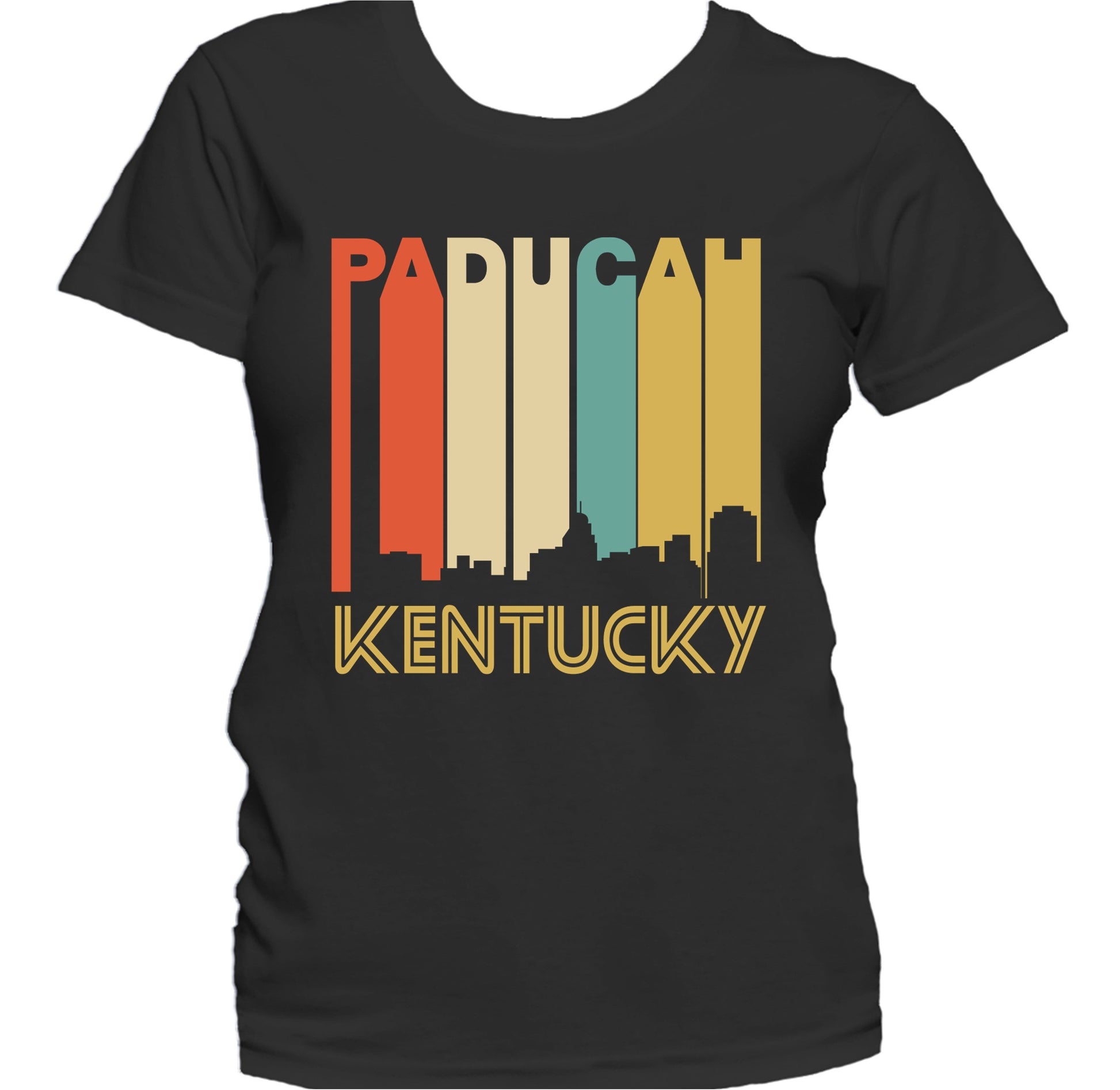 Retro 1970's Style Paducah Kentucky Skyline Women's T-Shirt