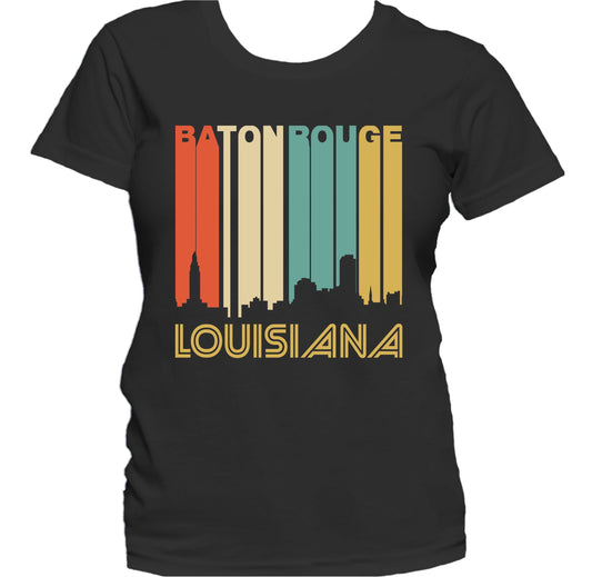 Retro 1970's Style Baton Rouge Louisiana Skyline Women's T-Shirt
