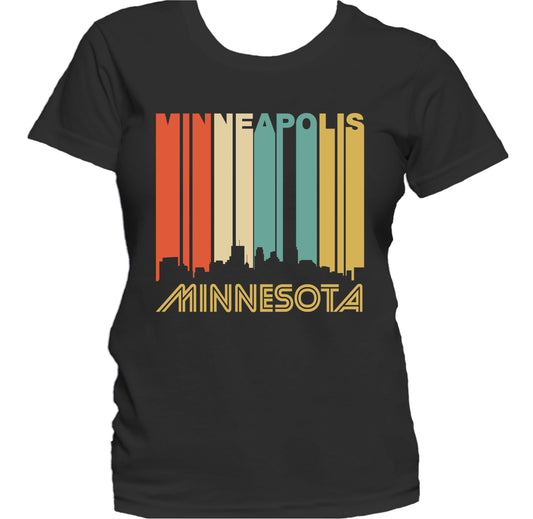 Retro 1970's Style Minneapolis Minnesota Skyline Women's T-Shirt