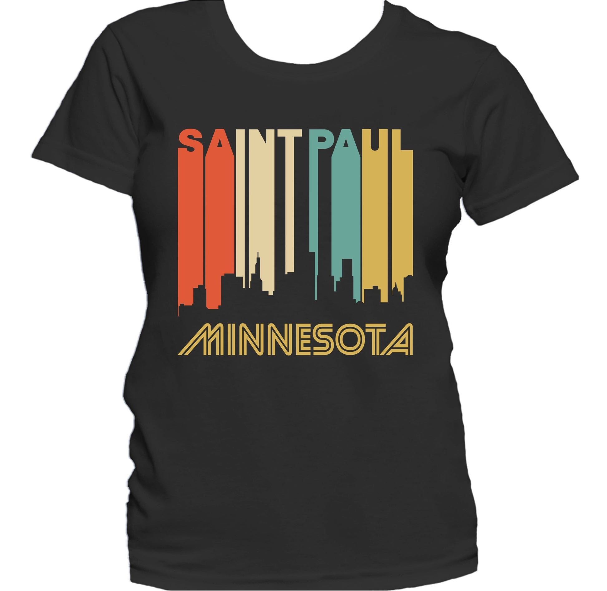 Retro 1970's Style Saint Paul Minnesota Skyline Women's T-Shirt