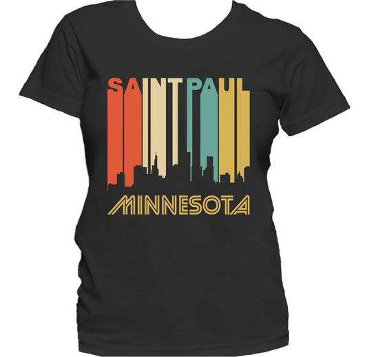 Retro 1970's Style Saint Paul Minnesota Skyline Women's T-Shirt